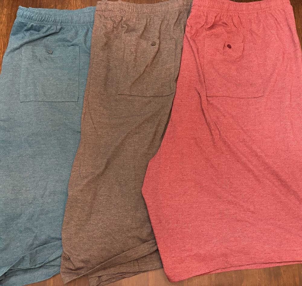 KingSize Men's Big & Tall Lightweight Jersey Cotton Shorts 3-Pack NWT 5XL